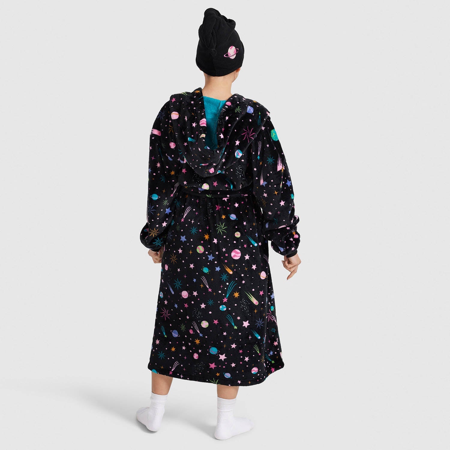 ASOS DESIGN co-ord satin dressing gown with space print | ASOS